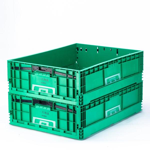 800x600x230mm Collapsible Plastic Vegetable Crate for Industrial Storage and