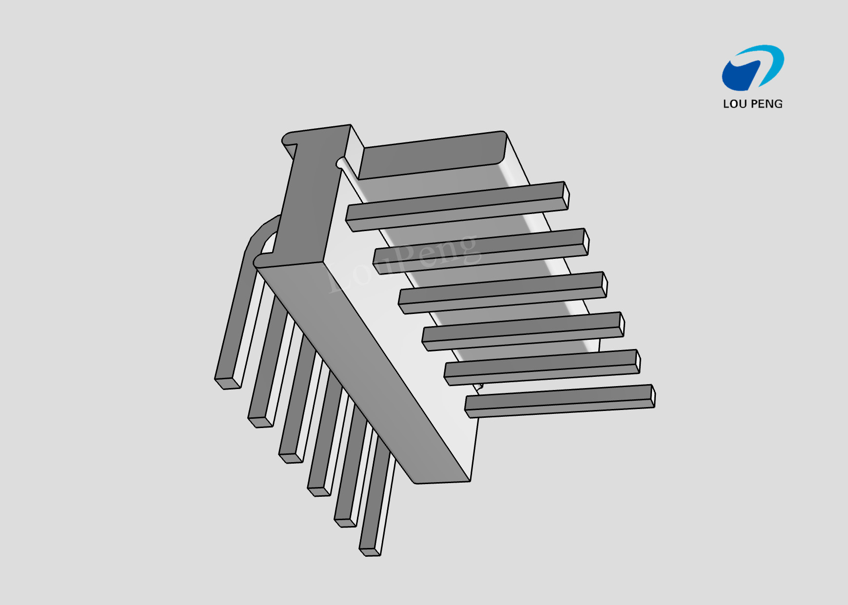PCB Mount Header, Right Angle, Wire-to-Board, 6 Position, 3.96mm Pitch, Tin, Natural Housing Color, Shrouded / Solid