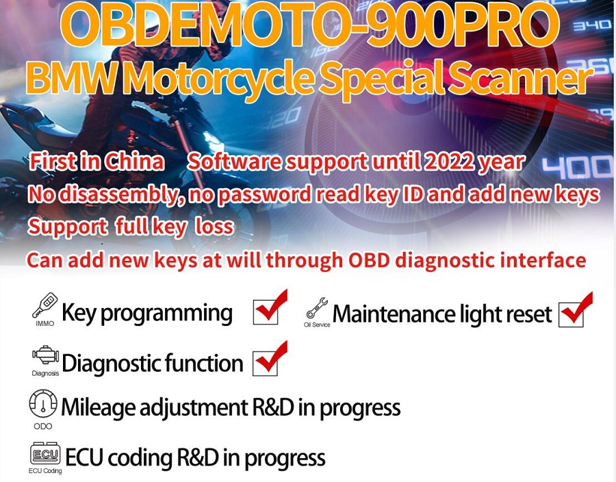 OBDEMOTO 900PRO 3-in-1 Motorcycle Scanner For BMW/ Harley Davidson/ Ducati