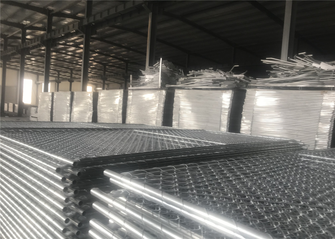 HDG Easy chain link fence panels 8ft x 12ft spacing 2inch x 2inch x 12ga wire tubing 1.5 inch with 16 ga thickness
