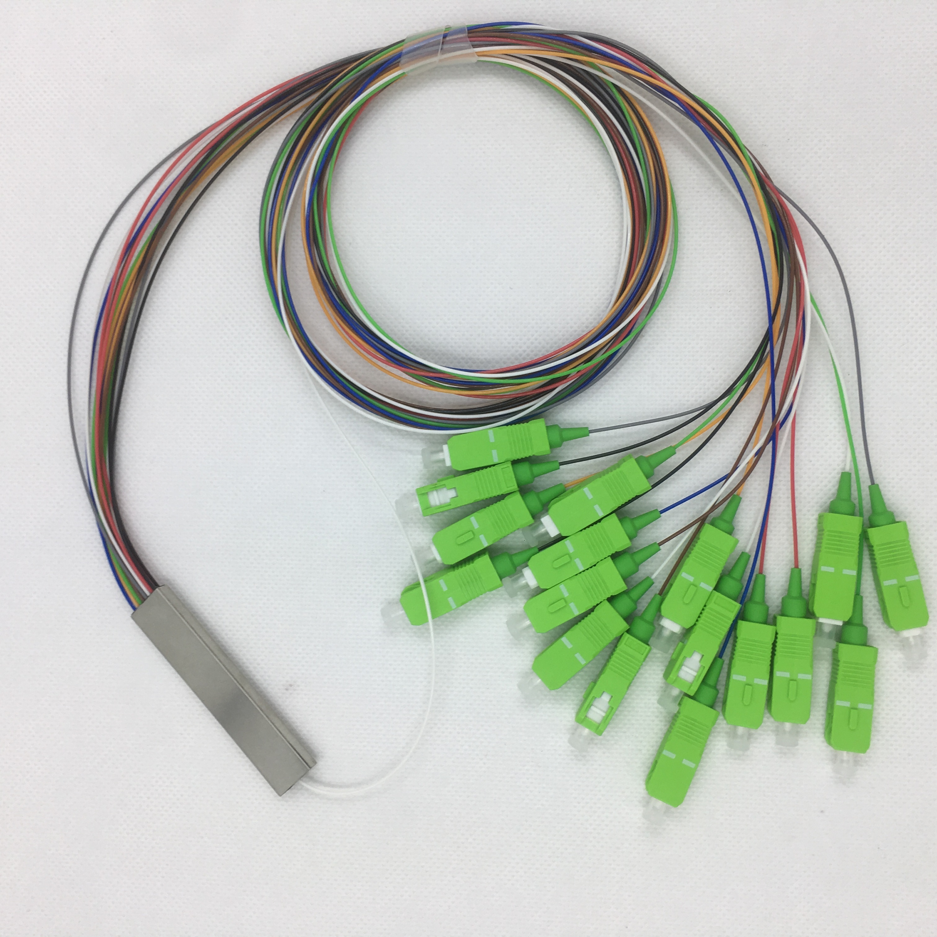 Factory direct mini model color 1X32 steel tube with SC / APC connector optical splitter