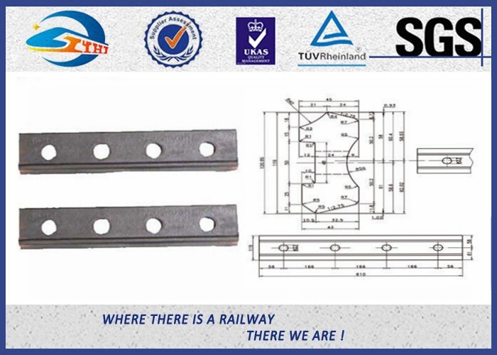 4 Holes 50# Railway Fishplate Steel Railroad Rail Joint Bar With Oxide Black