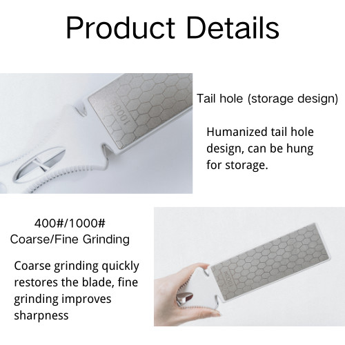 Double Sided Knife Whetstone Folding Diamond Sharpener Polish Camping