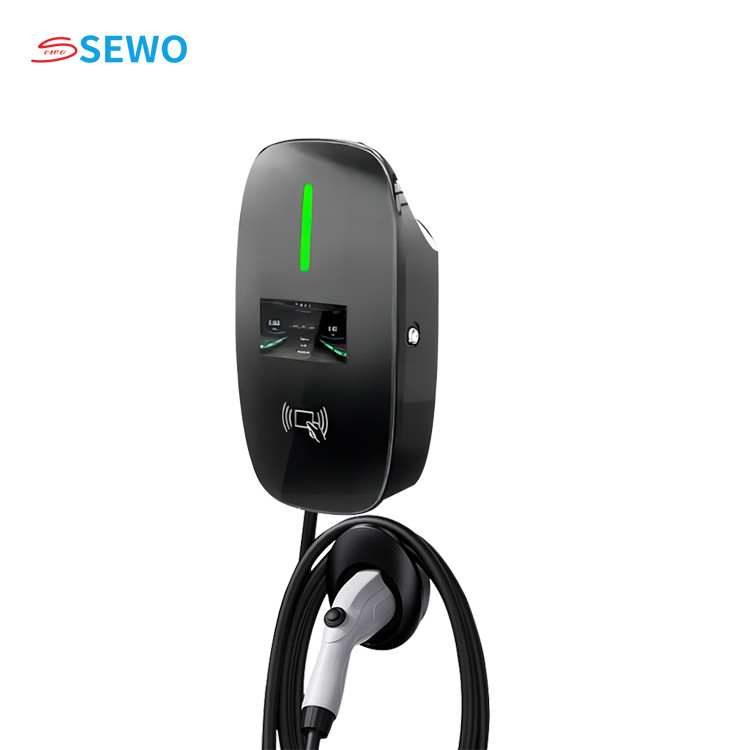 Electrical Plug Black Commercial EV Charging Station Electric Car Charging Cable Faster Charging