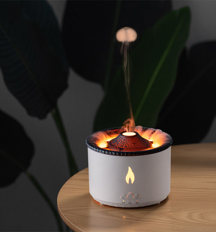 HOMEFISH Ultrasonic Aroma Humidifier Volcano Oil Diffuser 360ML USB Installation