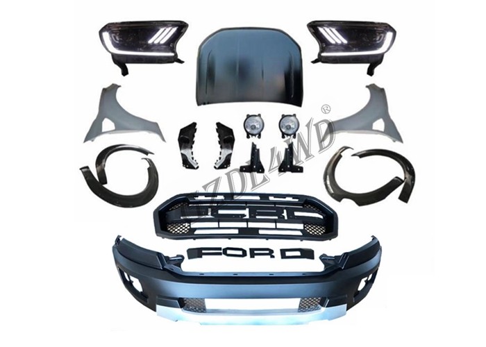 PP Material Front Bumper And Fender Flare Front Bumper Kits For Ford Ranger T7 2015+