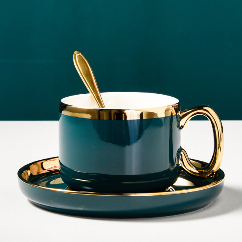Business Gifts Occasion Porcelain Gold Rim Cup And Saucer Set For Mom On Mother'S Day