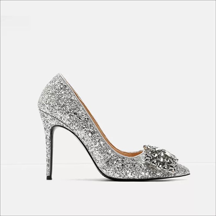 Good Quality Mesh Glitter pu shoe Leather