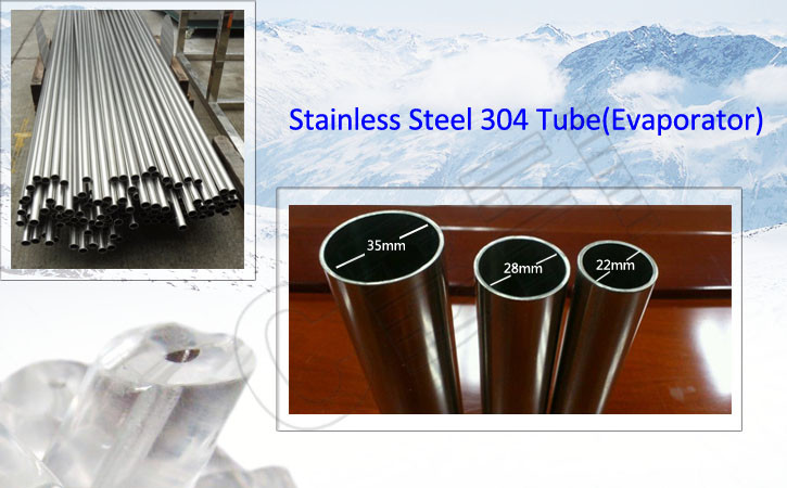 Human Edible Ice Tube Machine For Drinks , Wines Cooling 5 Tons Per Day
