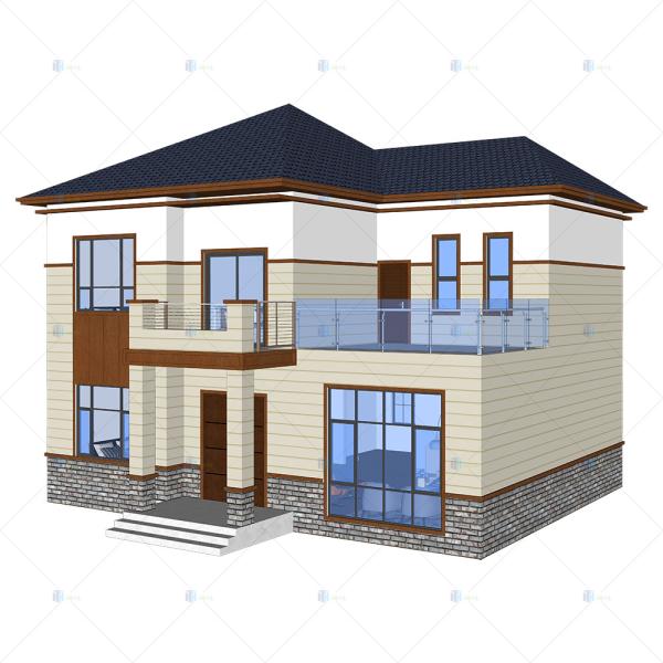 Luxury Villa - (QB16) Steel Structure Frame Diy House 2 Floor Modern Design