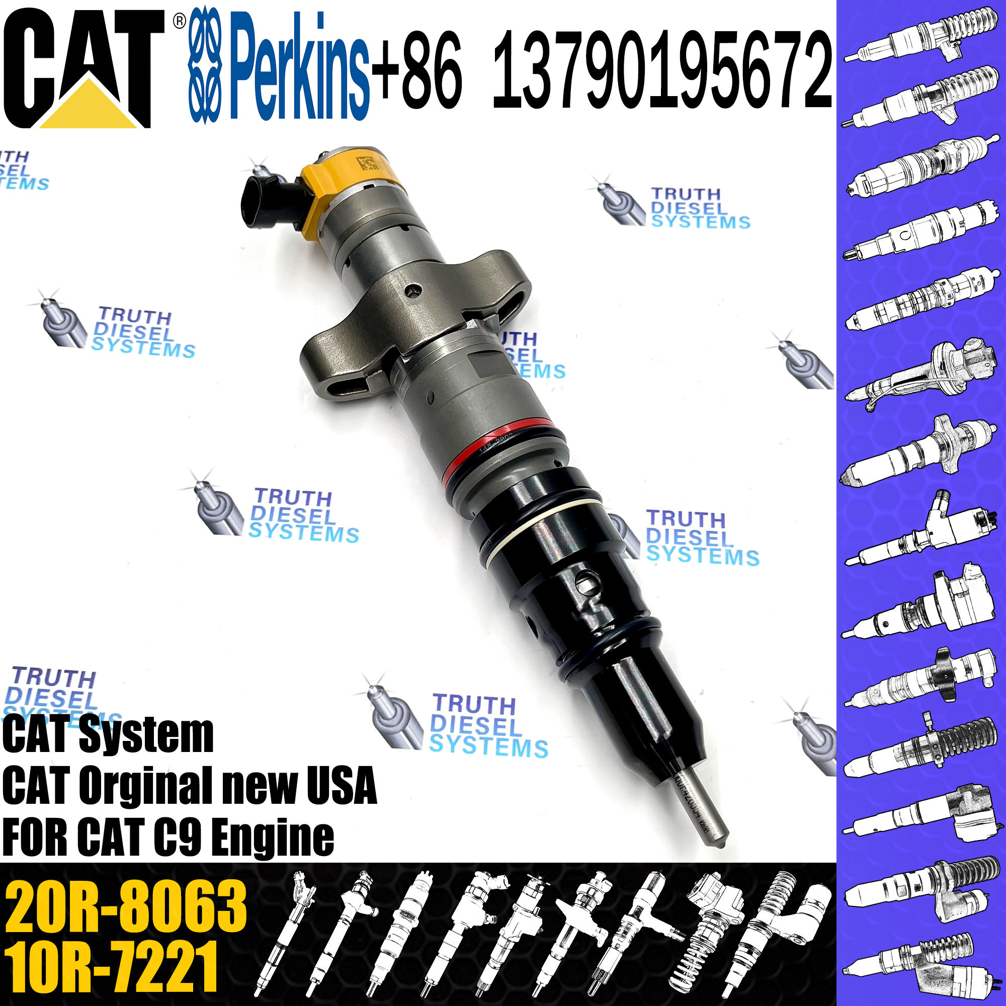 Diesel Fuel Injector 328-2573 20R-8063 557-7634 293-4071 10R-7222 10R-4764 577-7633 20R-8064 For Caterpillar C9
