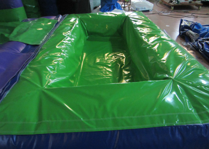 Dark Green Large Commercial Inflatable Water Slides / Bounce House With Slide