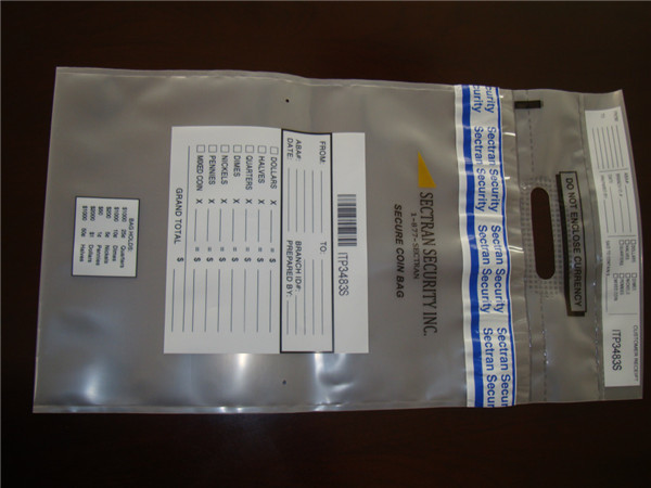 Transparent Tamper Evident Bags / Bank Security Bags With LOGO Print
