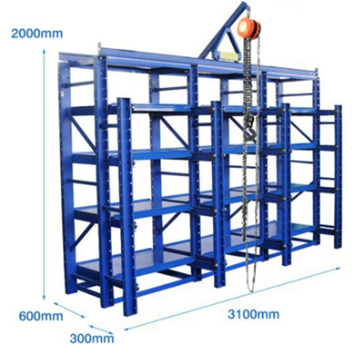 3100 x 600 x 2000 Regular Industrial Q235 Steel Mold Racking Systems with Crane