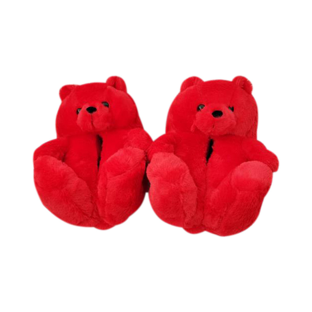 27.5cm Couple Plush Padded Shoes Indoor Plush Animal Slippers Plush Home Decor