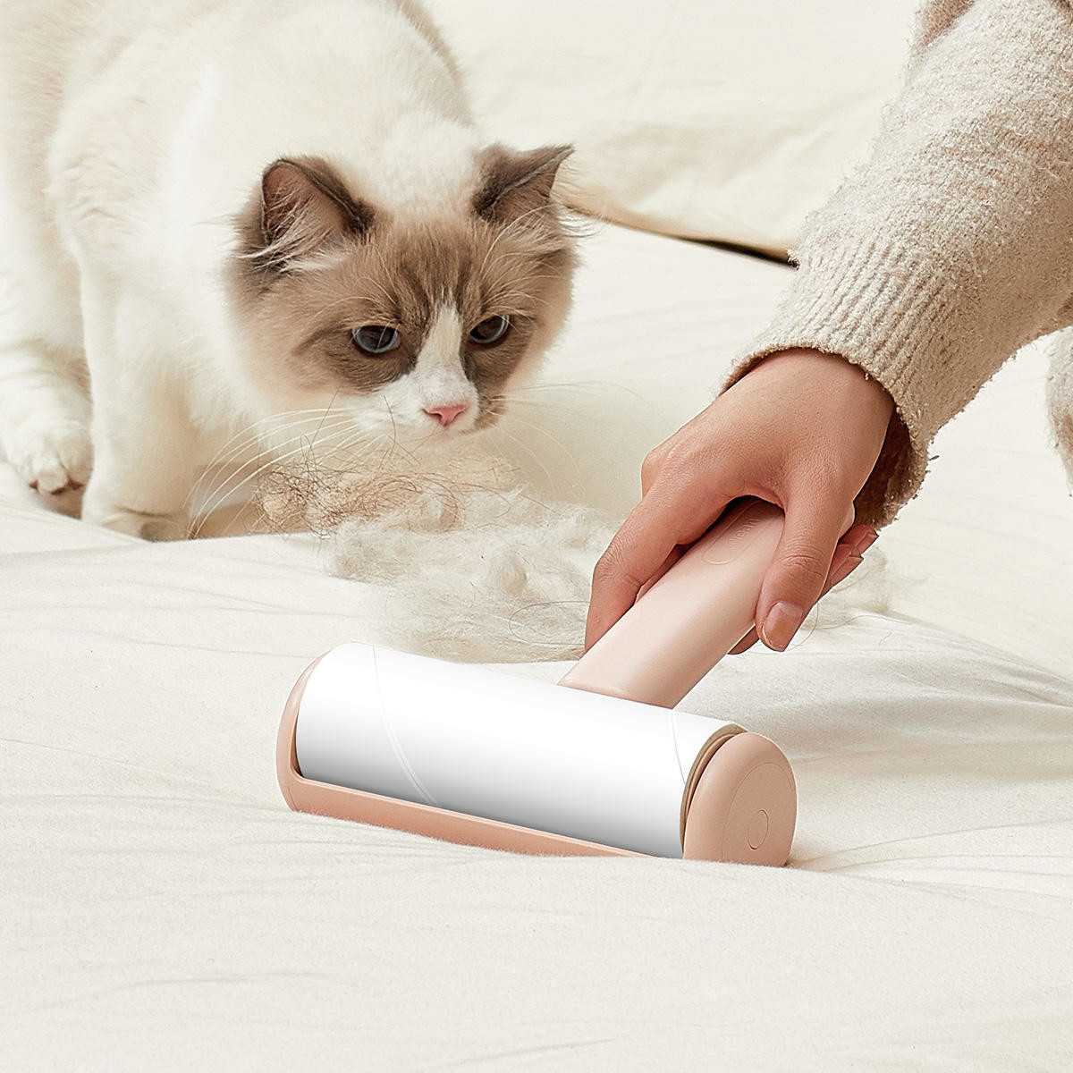 Lint Remover 2In1 Reusable Dog Hair Roller With Self Cleaning Base