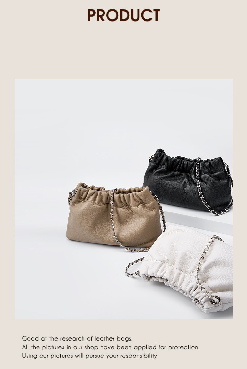 Genuine Leather Ladies Purse And Handbags For Women With Luxury Chain Shoulder Bags