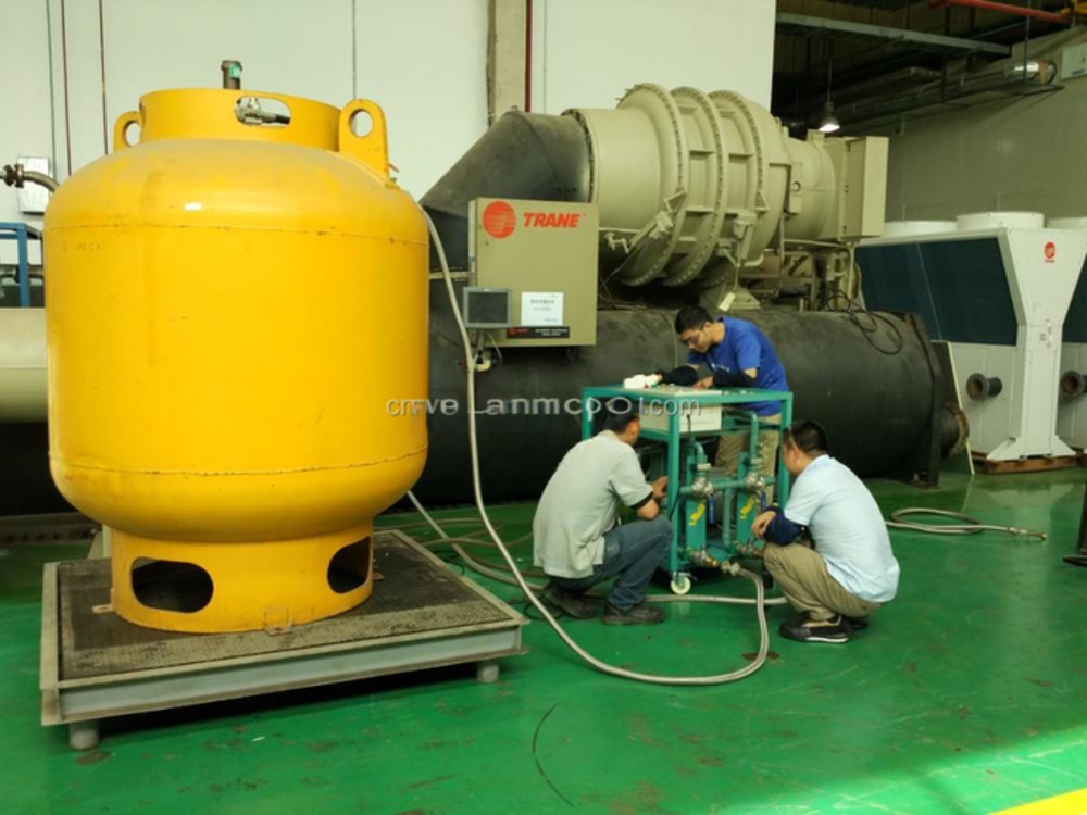 R245fa R123 Low Pressure Refrigerant Recovery Charging Machine 2HP Air Cooled Recovery Unit AC Recharge Machine