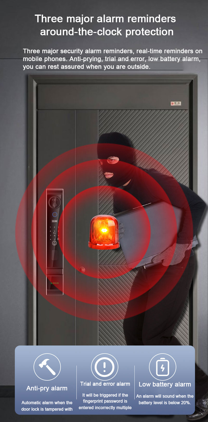 Face Recognition Video Intercom Door Lock Tuya Smart Glass Door Lock