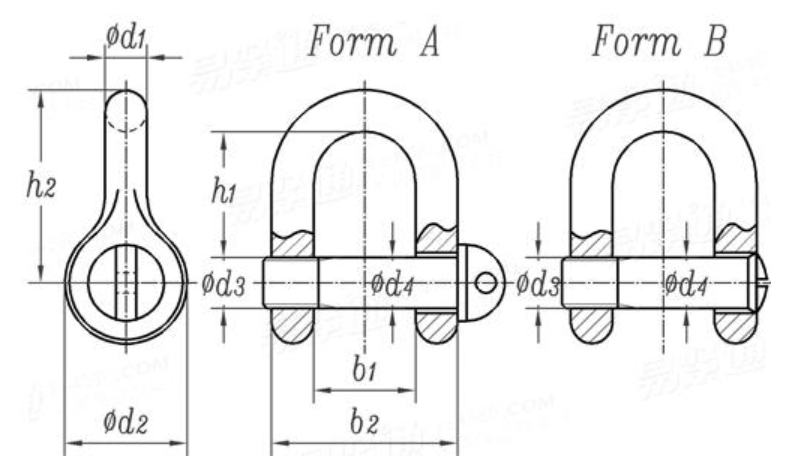 DIN82101 Marine Use Hardware Shackle din 82101 D Shackle With Coller Pin for Lifting