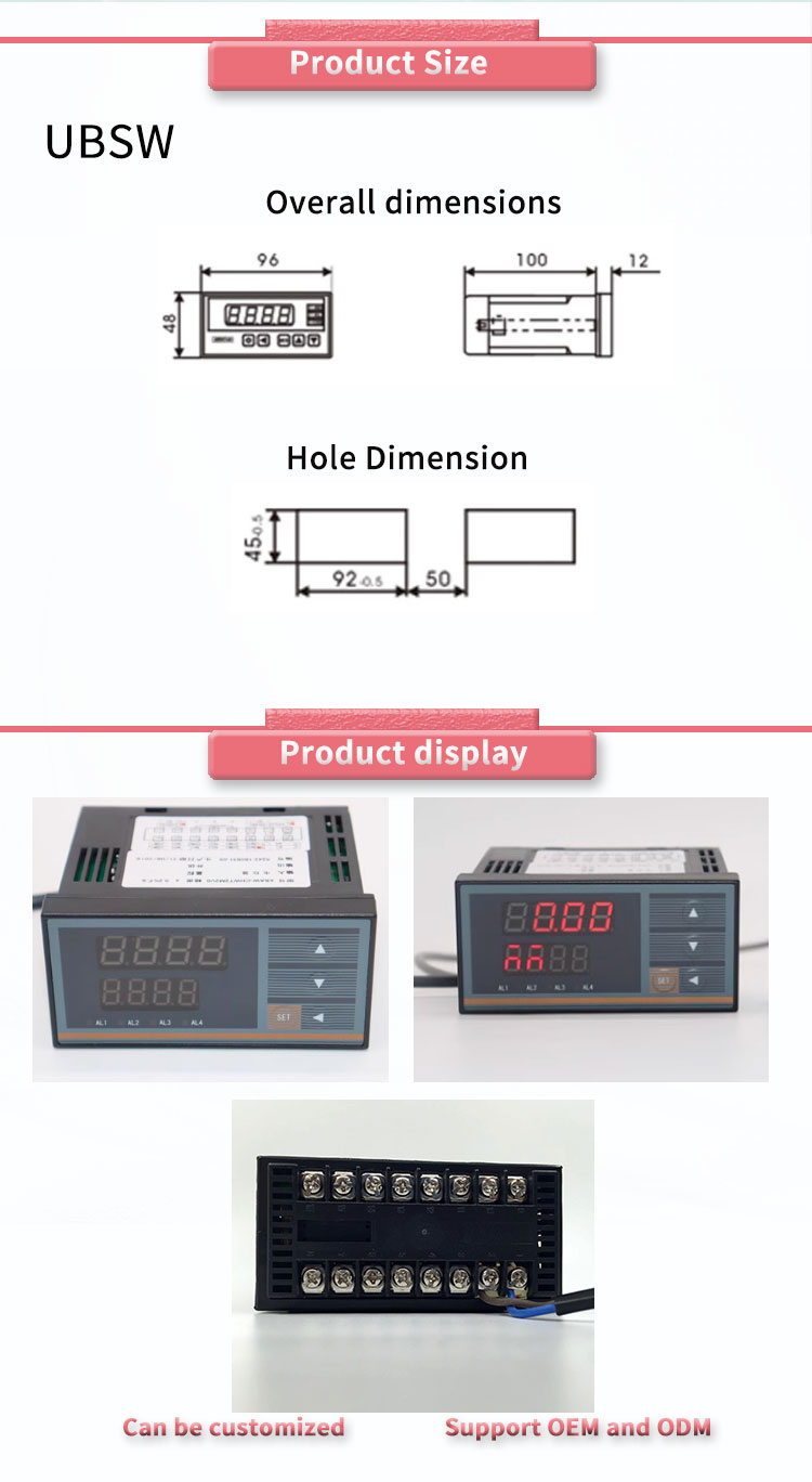 Black UBSWY UNIVO Flexible Setting Input Signal Single Channel Thermal Instrument Control Instrument High Precision Universal Display