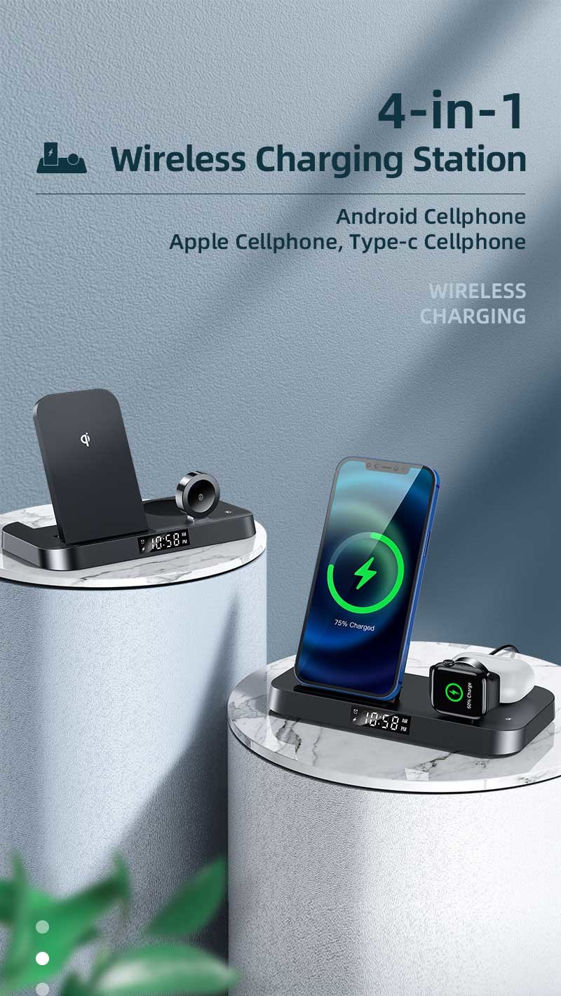 QI Wireless Cell Phone Charger Pad 15w Stand Holder Multiple Pocket Plastic PCB