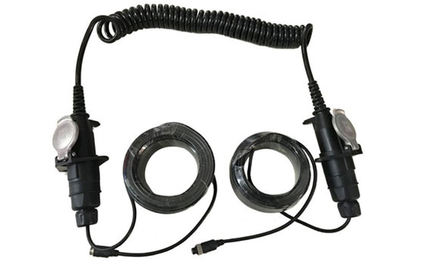7 Pin Curly Retractable Coil Cable For Vehicle Reversing Camera System 4 Meters