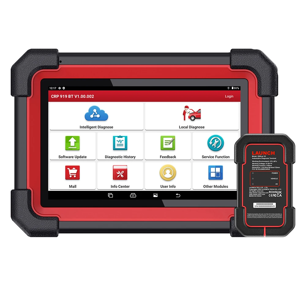 LAUNCH X431 CRP919E / BT Car Diagnostic Tool Automotive OBD OBD2 Scanner Active Test ECU Coding CANFD DOIP 31+ Reset Cod