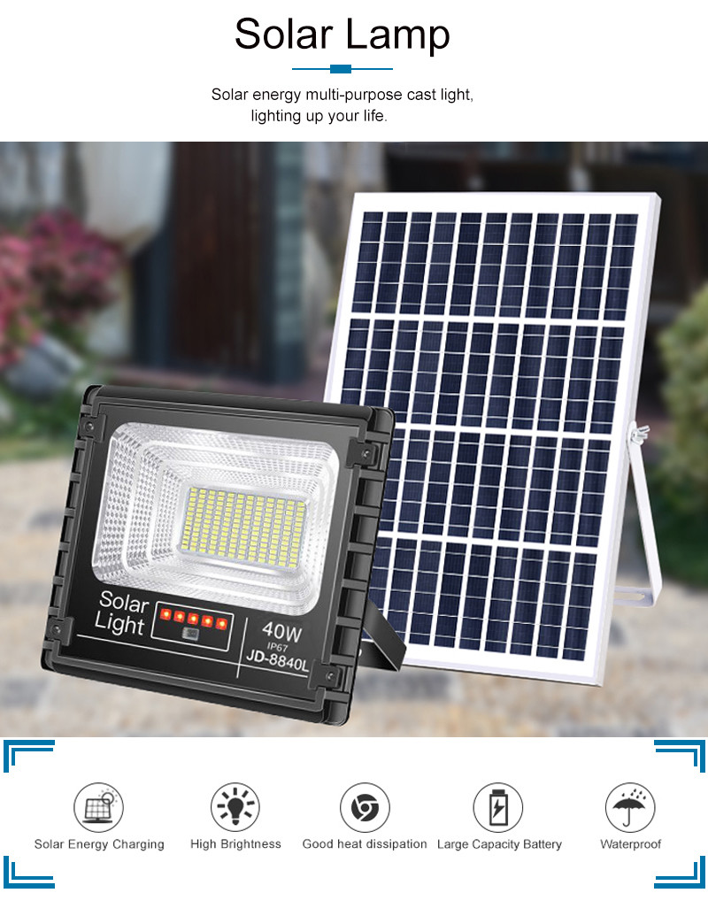 Die Casting Led Solar Flood Light 40w Outdoor IP66 Solar