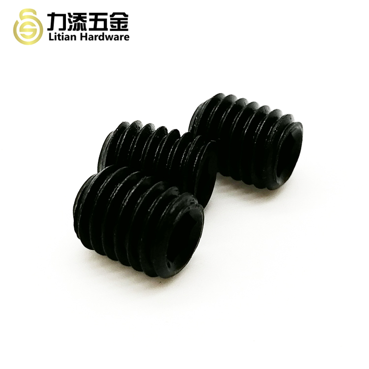 DIN 916 Black Hexagon Socket , Grub Screw Cup Point Spring Set Screw Titanium