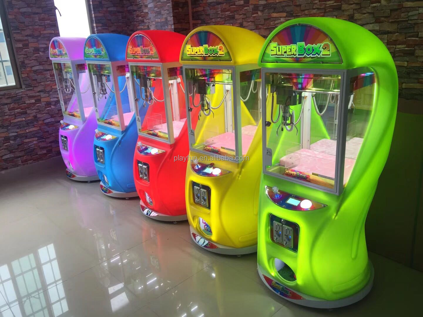 Coin Operated Super Box 2 Mini Stuffed Toy Gift Dolls Grabber Arcade Crane Claw Prize Vending Machine