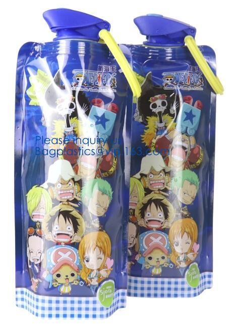 Foldable Water Bottle Bag 480ML Environmental Protection Collapsible Portable Water Bag Sports water bottle 480ml bageas