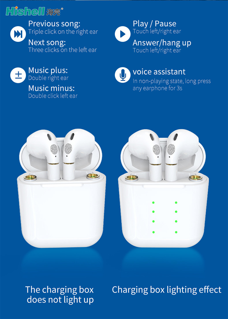 500mAh HiFi ABS TWS True Wireless Stereo Earbuds Waterproof BT5.0 F68