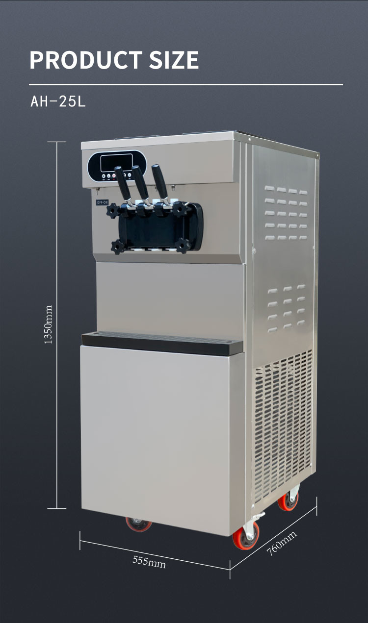 25-28L/H Commercial Gelato Ice Cream Machine 3 Flavor Italian Gelato Maker Machine