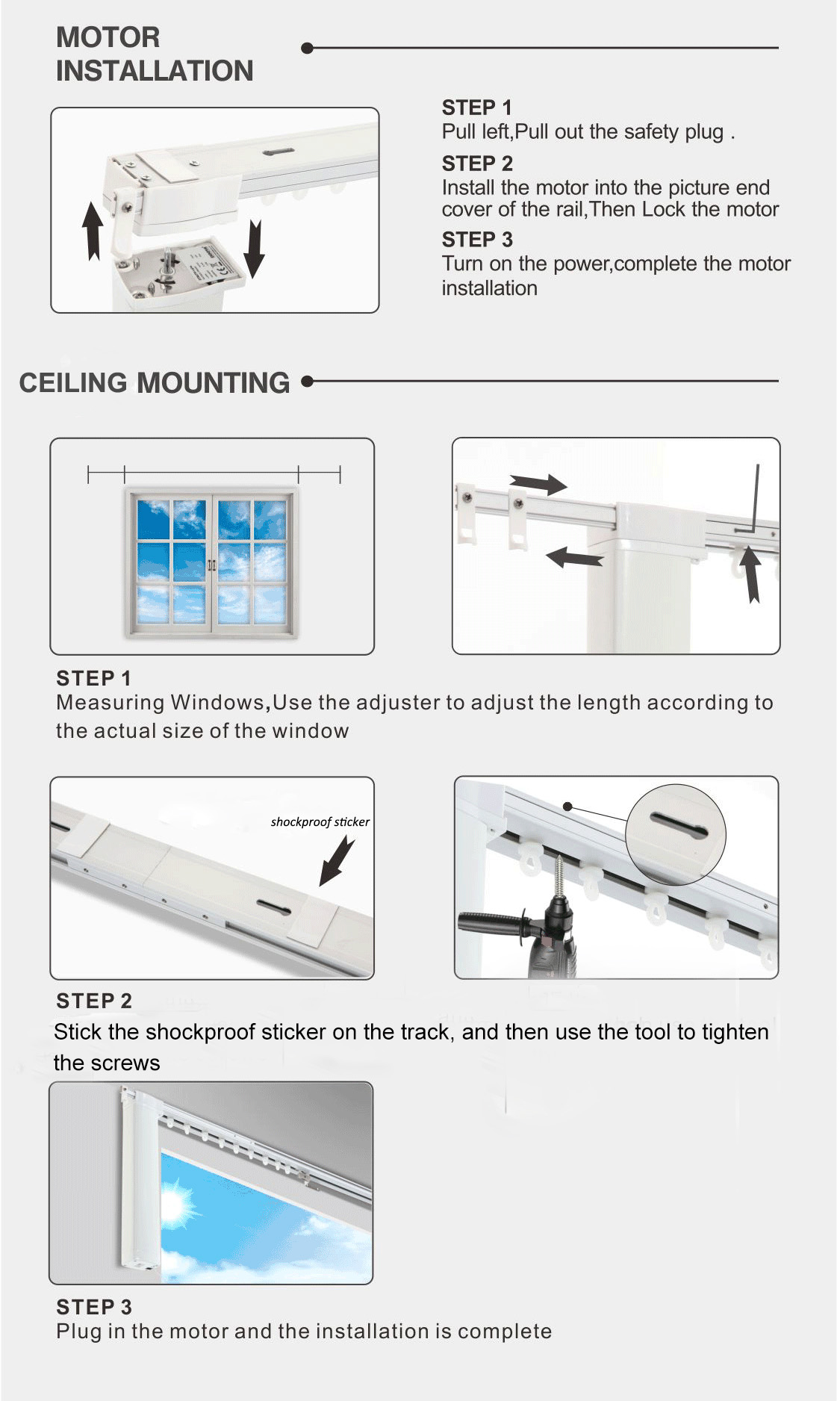 Metal Polish Electric Curtain Tracks , Adjustable Curtain Rails For Decoration