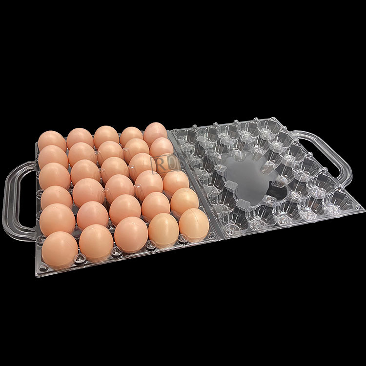 Customized PET Transparent Egg Tray Plastic Packaging Reusable With Cover