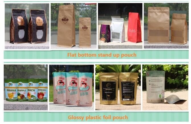 Custom large aluminum foil k pouch packaging mylar foil bags with die-cut handle
