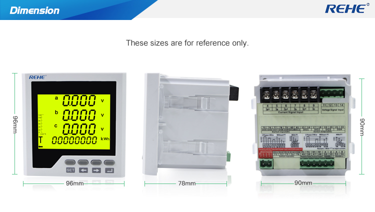 Factory Price LCD Display Three Phase Current Voltage Frequency Multi-function Monitoring Meter CN-3UIF3Y