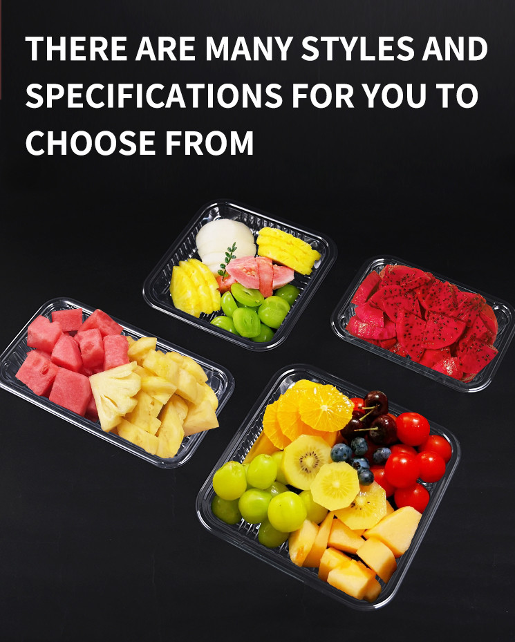 Clear Disposable Plastic Food Containers Hinged Lid Box For Cake Pastries