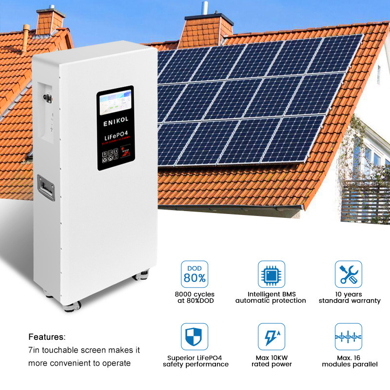 7-inch touch screen 51.2V 300AH 15.36KWH Capacity Household Energy Storage Battery with wheels