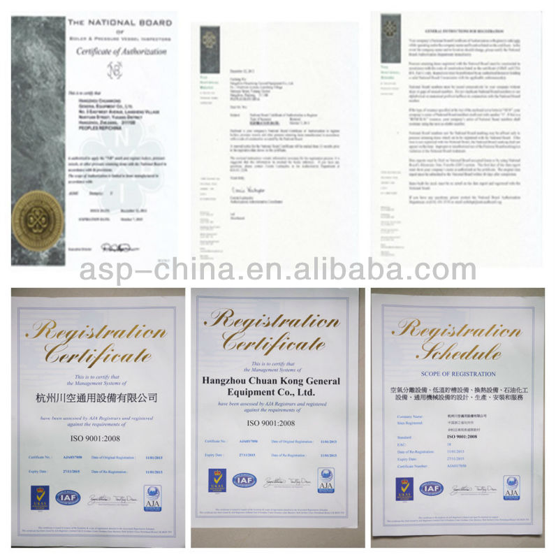 99.9997% Cryogenic Air Separation Liquid Oxygen Manufacturing Plant 0.4Mpa