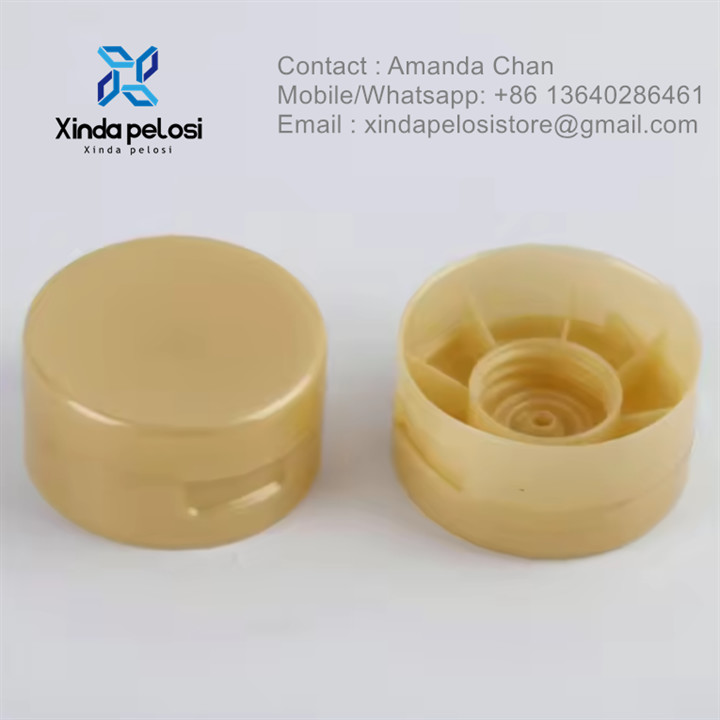 High Quality Custom Gold Plastic Disc Lid Bottles Flip Cosmetic Bottles Cap