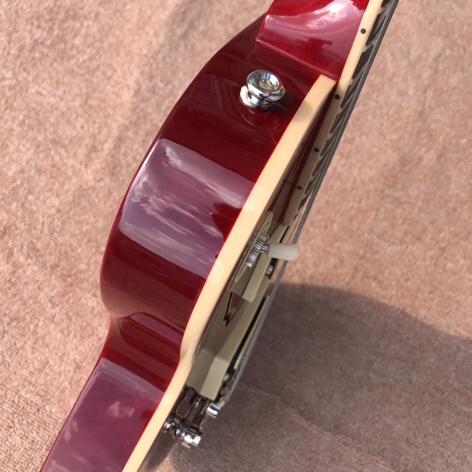 New standard LP slash electric guitar, Flame Maple Top, frets cream binding, one piece of neck & body, Tune-o-Matic brid