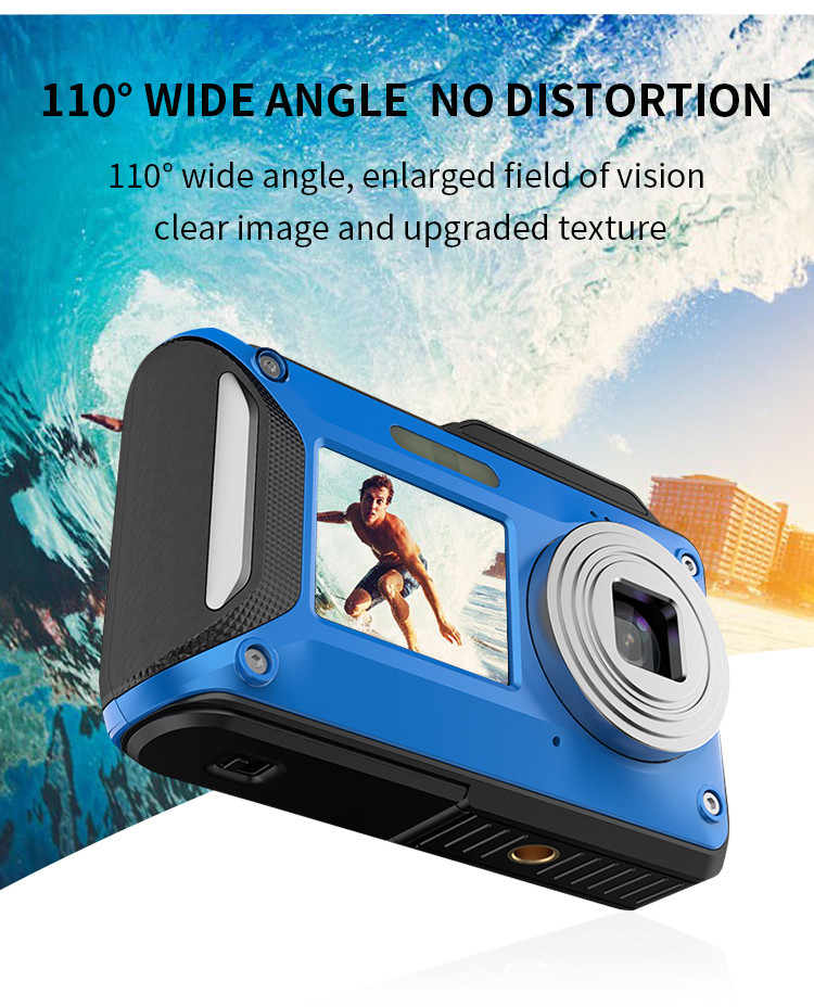 Real 4K Waterproof Video Camcorder USB 2.7" Dual Screen Zoom Function Mini DV