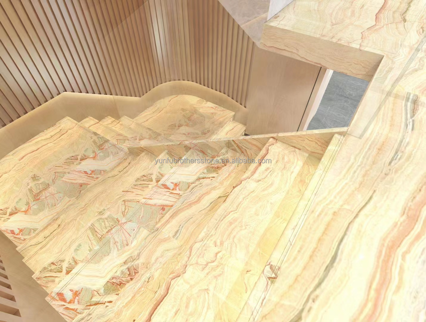 Competitive Onyx Stone Veneer Book Match Colorful Onyx Flooring Tile Backlit Rainbow