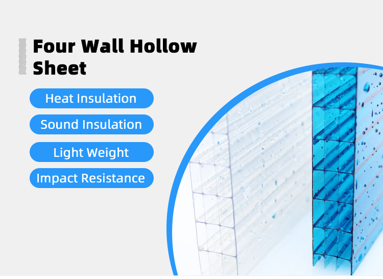 Danpalon 8mm 6mm Double Polycarbonate sheet pc hollow Panel for Skylight Roofing System