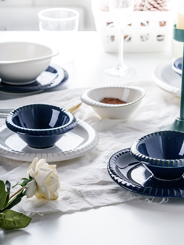 Sustainable 2023 Kiln Blue Porcelain Dinner Sets for Restaurant Dining Experience