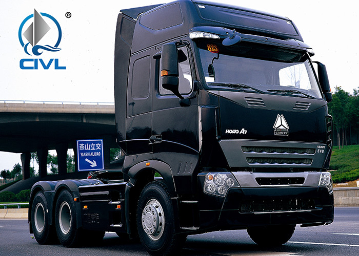 420HP HOWO A7 Prime Mover Truck Diesel 6x4 Transport Trucks Wild Black Tractor Head