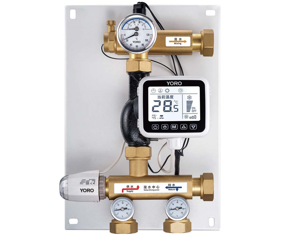 8122 Water Mixing Center with Thermoelectric Actuated Regulating Valve and 2 in 1 Temperature Controller Water Pump