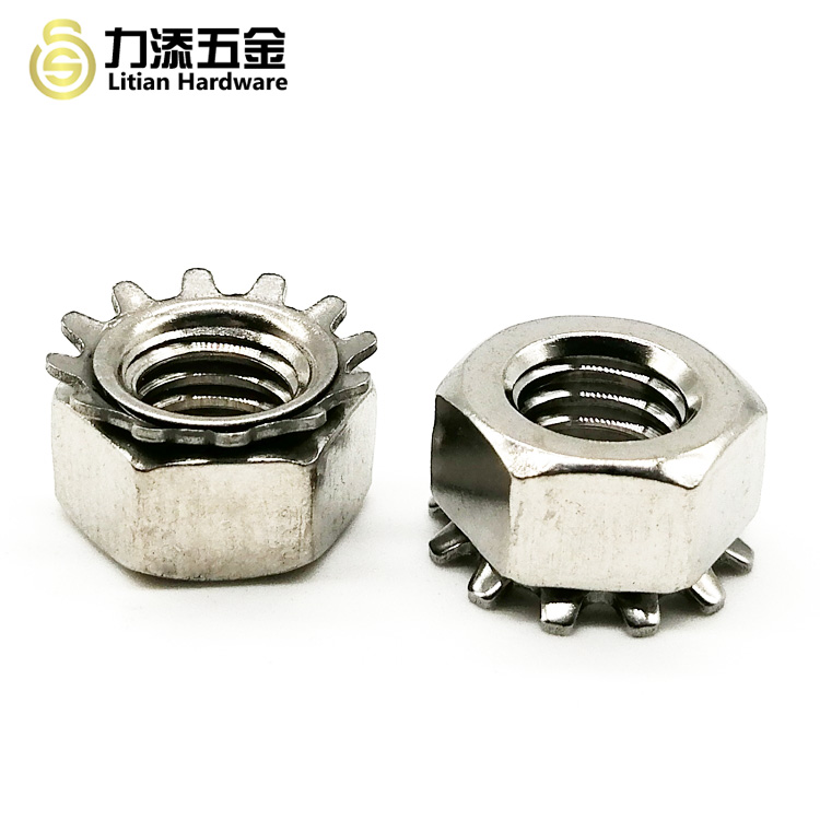 SS304 Tooth Washer Lock Nut , Spheroidizing Cap Lock Nut OEM Available